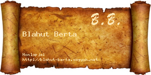 Blahut Berta névjegykártya